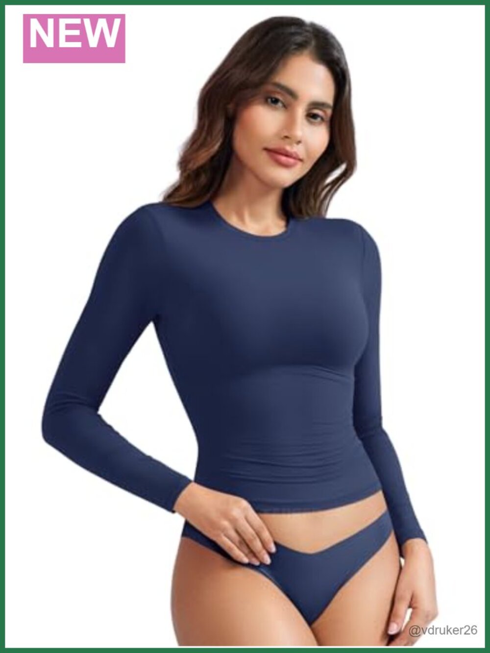 YEOREO Women's Long Sleeve Crew Neck Basic Slim Fit T-Shirt Soft Stretch Top